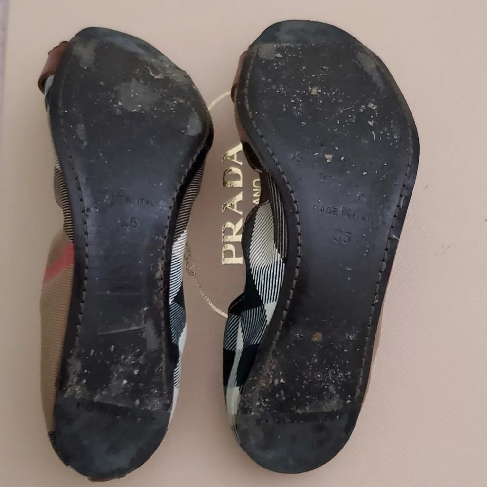 Burberry ballet flat shoes nova check plaid  buckled Leather 36 6 - Picture 8 of 9